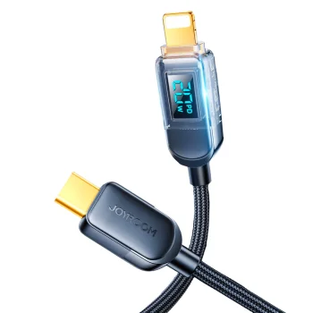 Кабель Joyroom A4 USB-C - Lightning 20W с LED-дисплеем, 1.2м, черный