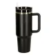 Termokrūze ar salmiņu un rokturi, 1200 ml, Melna