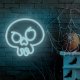 Forever Light FPNE15 LED Neon Sign Graffiti Skull, Turquoise