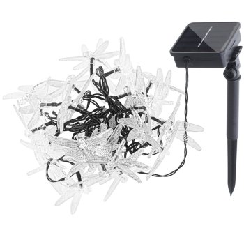 Садовая гирлянда на солнечных батареях Стрекозы 6,5 м 30 LED, теплый...