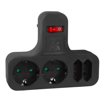 Электрический разветвитель Maclean MCE224 G, 4 розетки, с выключателем,...