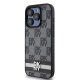 DKNY iPhone 15 Pro Max Case Leather Checkered Mono Pattern, Black