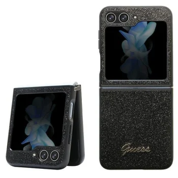 Чехол Guess Glitter Script для Samsung Galaxy Z Flip 5 - черный