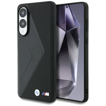 BMW Samsung Galaxy S25 Edge vāciņš Leather Oversized Stripes MagSafe, melns