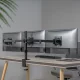 Trīs Monitoru Galda Statīvs 17\"-27\" VESA 7kg Melns