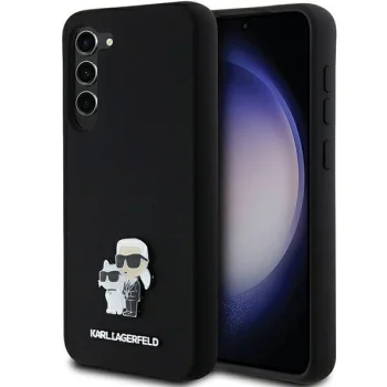 Чехол Karl Lagerfeld для Samsung Galaxy S24+ Silicone Karl&Choupette Metal Pin, черный