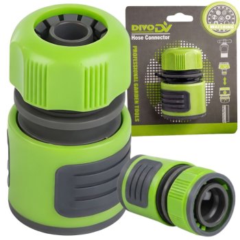 Garden Hose Quick Connector 1/2 Inch DIVO Water Fitting, green-black