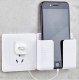 Wall organizer / Phone, remote control, electronics, wires holder, stand / Hanging storage container, box