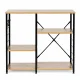 ModernHome Loft stila virtuves plaukts ar āķiem 90 cm, gaišs ozols