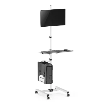 Mobilais datora statīvs uz riteņiem 17-32" Maclean MC-793 W, balts