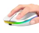 Bezvadu Bluetooth optiskā RGB LED pele ar akumulatoru, rose gold