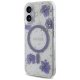 Guess Resin Flowers Glitter MagSafe vāciņš Apple iPhone 16, violets