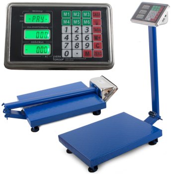 Digital Warehouse Platform Scale 300kg with LCD Display, Blue