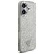 Guess Glitter Triangle Logo MagSafe vāciņš iPhone 17 - sudraba | Phone Case Cover Silver