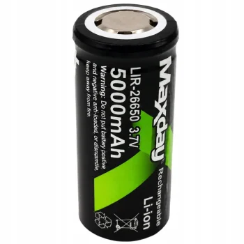 Литий-ионный аккумулятор 26650 5000mAh 3.7V, 1 шт., черный