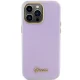 Guess iPhone 15 Pro vāciņš Glitter Glossy Script, ceriņu