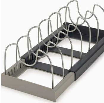 Pan and Pot Lid Organizer Rack, Kitchen Cabinet Storage Stand