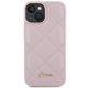 Чехол Guess для iPhone 15 Quilted Metal Logo, розовый