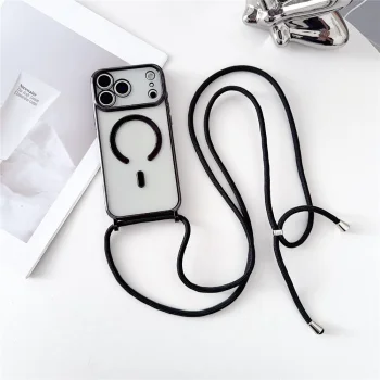 Чехол для iPhone 18 Pro Max / 17 Pro Max с MagSafe и ремешком, черный