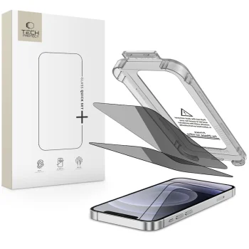Защитное стекло Tech-Protect Quick Set Spy+ для iPhone 12 / 12 Pro (2 шт.)