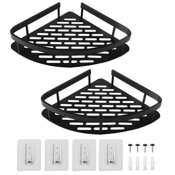 Stūra plauktu komplekts vannas istabai, 2 gab., alumīnija