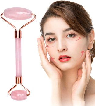 Rozā Kvarca Sejas Rullītis Kakla Dekoltē Zonas Masieris Gua Sha ACTIVFIZJO | Rose Quartz Roller for Face Neck...