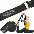4FIZJO Йога-лента, ремень для йоги, пилатеса, гимнастики и растяжки мышц, Чёрный | Stretching Belt Yoga Pilates Strap