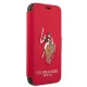 Apple iPhone 12 Pro Max 6.7\" US Polo Embroidery Collection Book Case Cover (USFLBKP12LPUGFLRE), Red | Чехол...