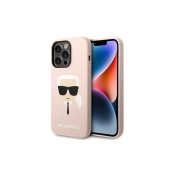 Karl Lagerfeld iPhone 14 Pro Max Case Silicone Karl's Head, Pink