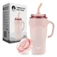4Fizjo Mountain Goat Thermal Mug with Straw 650ml, Pink