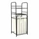 Narrow Laundry Basket with 2 Shelves 54L, Black Frame, Beige
