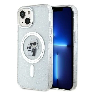 Apple iPhone 15 6.1'' Karl Lagerfeld Karl & Choupette Glitter MagSafe Cover Case, Transparent | Telefona Vāciņš...