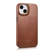 Чехол-книжка iCarer Oil Wax из кожи для iPhone 14 Plus с MagSafe, коричневый...