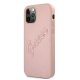 Guess iPhone 12 Pro Max vāciņš Saffiano Vintage Script, rozā