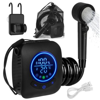 Pārnēsājams kempinga dušas komplekts ar akumulatoru 8000mAh Trizand