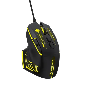 Wozinsky WMGK-1181W vadu optiskā spēļu pele 7200 DPI, melna un dzeltena