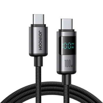 Joyroom S-A16 Pro USB-C uz USB-C kabelis 100W ar displeju 1.2m, melns