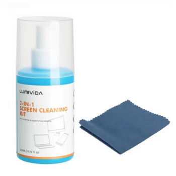 Ekrānu tīrīšanas komplekts 2-in-1 ar 200 ml aerosolu un mikroflīsa lupatiņu
