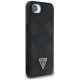 Guess Grained Hot Stamp Peony Triangle Logo MagSafe vāciņš iPhone 16e, Melns