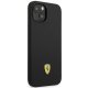 Apple iPhone 14 Ferrari Silicone Metal Logo Hard Case Cover, Black (Fehcp14ssibbk)
