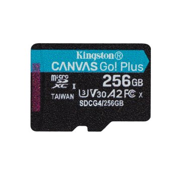 Kingston Canvas Go Plus 256GB MicroSDXC atmiņas karte 200MBps ar adapteri