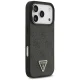 Vāciņš iPhone 18 Pro / 17 Pro Guess Leather 4G Triangle Strass MagSafe, melns