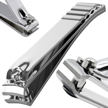 Strong steel nail clipper for manicure, chrome