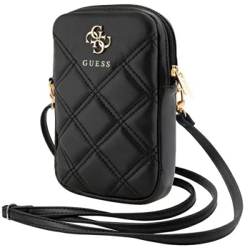 Сумка для телефона Guess Zip Quilted 4G, черная