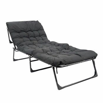 Раскладушка туристическая складная с подушкой, серая