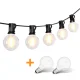 Outdoor LED String Lights 20m 30 Bulbs 9 Modes 9W, Warm White