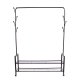 ModernHome Metal Garment Rack on Wheels with 2 Shelves, Black