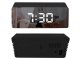 Multifunctional LED Mirror Clock with Alarm and Thermometer, Black