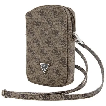 Сумка для телефона Guess Zip 4G Triangle, коричневая