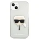 Чехол Karl Lagerfeld для iPhone 13 mini Glitter Karl\'s Head, серебристый